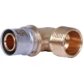 Уголок соединительный STOUT SFP-0011 Ду16х1/2″ пресс, латунный, для металлопластиковых труб