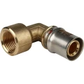 Уголок-переходник соединительный STOUT SFP-0010 20x1/2″ Ру16 пресс, латунный, для металлопластиковых труб