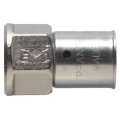 Муфта для металлопластиковых труб Prandelli Multyrama PF2 Ду16x1/2″ Ру10, латунная, присоединение пресс / внутренняя резьба