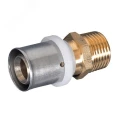 Муфта прессовая MVI Дн16х1/2″ Ру10 переходная, наружная резьба, из никелированной латуни
