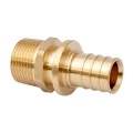 Муфта аксиальная MVI Дн16x1/2″ Ру16 наружная резьба, корпус - латунь, для труб из сшитого полиэтилена