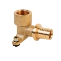 Угольник для труб из сшитого полиэтилена MVI SF.433.0504 Дн20х1/2″ Ру16, присоединение - аксиальное / внутренняя резьба, материал корпуса – латунь никелированная
