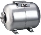 Гидроаккумулятор Vodotok БМ-24л-Н горизонтальный, объем бака - 24л, корпус - нержавеющая сталь, фланец - нержавеющая сталь, мембрана - EPDM