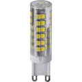 Лампа светодиодная NAVIGATOR NLL-P-G9 прозрачная, мощность - 6 Вт, цоколь - G9, световой поток - 480 лм, цветовая температура - 3000 K, форма - капсульная
