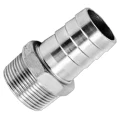 Штуцер елочка Newkey NK-FHN 3/4″x20 мм Ду20x20 Ру16 для шланга, корпус - нержавеющая сталь 304 CF8, присоединение - наружная резьба/штуцер