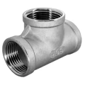 Тройник Newkey NK-DTF 1″ Ду25 Ру16 равнопроходной, корпус - нержавеющая сталь 304 CF8, присоединение - внутренняя/внутренняя/внутренняя резьба