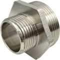 Ниппель переходной SantechSystems 3/4″х1/2″ Ду20х15 Ру16 латунь никелированный, наружная резьба