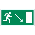 Знак НПО ПУЛЬС E07 «Направление к эвакуационному выходу направо вниз» на самоклеящейся не светящейся пленке, 150х300мм