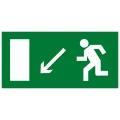 Знак НПО ПУЛЬС E08 «Направление к эвакуационному выходу налево вниз» на самоклеящейся не светящейся пленке, 150х300мм