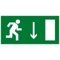 Знак НПО ПУЛЬС E09 «Указатель двери эвакуационного выхода (правосторонний)» на самоклеящейся не светящейся пленке, 150х300мм