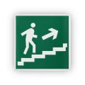 Знак НПО ПУЛЬС E15 «Направление к эвакуационному выходу по лестнице вверх (направо)» на самоклеящейся не светящейся пленке, 200х200мм
