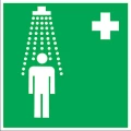 Знак НПО ПУЛЬС EC03 «Пункт приема гигиенических процедур (душевые)» на самоклеящейся не светящейся пленке, 200х200мм