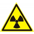Знак НПО ПУЛЬС W05 «Опасно. Радиоактивные вещества или ионизирующее излучение» на самоклеящейся не светящейся пленке, 200х200мм
