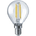 Лампа светодиодная ОНЛАЙТ OLL-F-G45 прозрачная, мощность - 12 Вт, цоколь - E14, световой поток - 1200 лм, цветовая температура - 2700 K, форма - шар