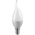 Лампа светодиодная ОНЛАЙТ OLL-FC37 матовая, мощность - 6 Вт, цоколь - E14, световой поток - 450 лм, цветовая температура - 2700 K, форма - свеча на ветру