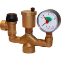 Группа безопасности котла OR Safe 1″ 75 кВт Ду25 Ру10 с диапазоном шкалы манометра 0-4 бар, корпус - латунь