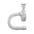 Сифон для кухонной мойки бутылочный Орио А-7001 1 1/2″х40 с гофрой, с пластиковой решеткой