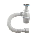 Сифон для умывальника/мойки Орио А-40029 1 1/2″x40 бутылочный, с гофрой 40х40/50 мм, литой выпуск с нержавеющей решеткой диаметром 70 мм