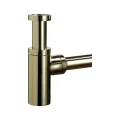 Сифон для умывальника Орио CG-404 1 1/4″x32 бутылочный, без выпуска, с прямой трубой диаметром 32 мм, цвет - золото
