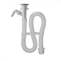 Сифон для умывальника Орио АС-30115 1 1/2″x40 гофрированный, с переходником длиной 1000 мм, с отводом (штуцером), выпуск с нержавеющей решеткой диаметром 70 мм, цвет - белый Сифон для умывальника Орио АС-30115 1 1/2″x40 гофрированный, с переходником длиной 1000 мм, с отводом (штуцером), выпуск с нержавеющей решеткой диаметром 70 мм, цвет - белый