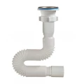 Сифон для умывальника Орио А-30171 1 1/2″x40 гофрированный, длина 340-850 мм, выпуск с нержавеющей решеткой диаметром 70 мм, цвет - белый Сифон для умывальника Орио А-30171 1 1/2″x40 гофрированный, длина 340-850 мм, выпуск с нержавеющей решеткой диаметром 70 мм, цвет - белый