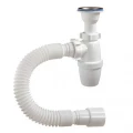 Сифон для умывальника бутылочный Орио А-32089 1 1/4″x40 с гофрой 40х40/50, с нержавеющей решеткой