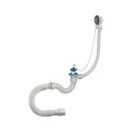 Сифон для ванны трубный  Орио А-40089 1 1/2″x40  с пробкой на цепочке, с гофрой 40х40/50, с нержавеющей решеткой