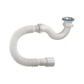 Сифон для поддона трубный Орио А-42589 1 1/2″x50/40  с гофрой 40х40/50, с нержавеющей решеткой