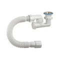 Сифон для поддона регулируемый Орио А-82589 1 1/2″x50/40  с гофрой 40х40/50, с нержавеющей решеткой