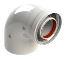 Отвод коаксиальных дымоходов Protherm Дн60/100 угол 90 градусов, с отверстиями для проведения измерений корпус - алюминий для газовых котлов ГЕПАРД 2015, ПАНТЕРА 2015