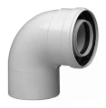 Отвод коаксиальных дымоходов Protherm Дн60/100 угол 90 градусов корпус - алюминий для газовых котлов ягуар