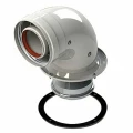 Отвод коаксиальных дымоходов Protherm Дн60/100 угол 90 градусов, с фланцем корпус - алюминий для газовых котлов ягуар