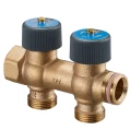 Коллектор Oventrop Multidis R 3/4″x3/4″x2 Ду20 Py10 из бронзы, с функцией отключения и вентилями