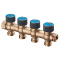 Коллектор Oventrop Multidis R 3/4″x3/4″x4 Ду20 Py10 из бронзы, с функцией отключения и вентилями