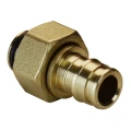 Соединитель аксиальный РОС 1/2″ Дн16 Ру10, с накидной гайкой, внутренняя резьба (евроконус), корпус - латунь, для труб из сшитого полиэтилена