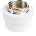 Муфта комбинированная Политэк Дн32x1″ Ру25 под приварку/внутренняя резьба под ключ, корпус - полипропилен