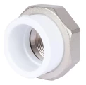 Муфта разъемная Политэк Дн40x1 1/4″ Ру25 под приварку/внутренняя резьба, белая, корпус - полипропилен Муфта разъемная Политэк Дн40x1 1/4″ Ру25 под приварку/внутренняя резьба, белая, корпус - полипропилен