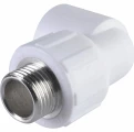 Угольник Политэк Дн20x1/2″ Ру25 комбинированный, под приварку/наружная резьба, корпус - полипропилен