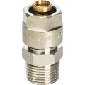 Муфта Prandelli Multyrama CM1 Ду16x2x1/2″ Ру10 для металлопластиковых труб присоединение – компрессионное/наружная резьба, корпус – латунь, покрытие – никель