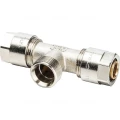 Тройник Prandelli Multyrama CM7 Ду20x2x1/2″ Ру10 для металлопластиковых труб присоединение – компрессионное/наружная резьба, корпус – латунь, покрытие – никель