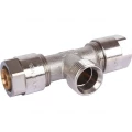 Тройник Prandelli Multyrama CM7 Ду20x2x3/4″ Ру10 для металлопластиковых труб присоединение – компрессионное/наружная резьба, корпус – латунь, покрытие – никель