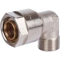 Угольник Prandelli Multyrama CM5 Ду26х3x3/4″ Ру10 90 градусов для металлопластиковых труб присоединение – компрессионное/наружная резьба, корпус – латунь, покрытие – никель Угольник Prandelli Multyrama CM5 Ду26х3x3/4″ Ру10 90 градусов для металлопластиковых труб присоединение – компрессионное/наружная резьба, корпус – латунь, покрытие – никель