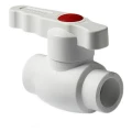 Кран шаровой PRO AQUA Ultra Дн20 Ру25 полнопроходной, полипропиленовый, под приварку, управление ручка-рычаг, белый