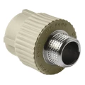 Муфта комбинированная PRO AQUA Дн20х1/2″ Ру25 полипропиленовая, под приварку/наружная резьба, серая