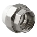 Муфта комбинированная PRO AQUA Дн20х1/2″ Ру25 разъемная, полипропиленовая, под приварку/внутренняя резьба, белая
