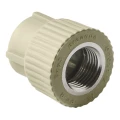 Муфта комбинированная PRO AQUA Дн20х1/2″ Ру25 полипропиленовая, под приварку/внутренняя резьба, серая