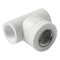 Тройник комбинированный PRO AQUA Дн20х1/2″ Ру25 полипропиленовый, присоединение - внутренняя резьба/под приварку, белый