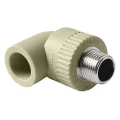 Угольник комбинированный PRO AQUA Дн20х1/2″ Ру25 полипропиленовый, под приварку/наружная резьба, серый
