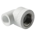 Угольник комбинированный PRO AQUA Дн20х1/2″ Ру25 полипропиленовый, под приварку/внутренняя резьба, белый