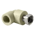 Угольник PRO AQUA Дн20х1/2″ Ру25 полипропиленовый, с накидной гайкой, серый